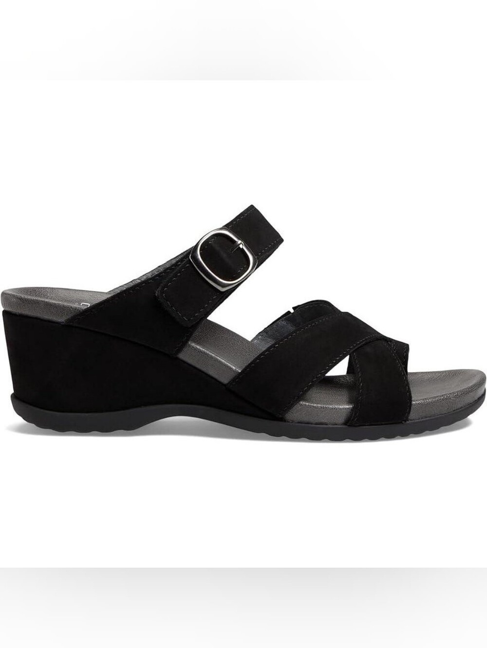 DANSKO 41 Women's Aubree Nubuck Sandals Black Suede Sz 10.5
